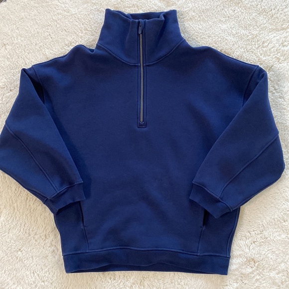 ❤️ Lululemon Thick Fleece Half Zip Oversized Funnel Neck in Dark Blue Size XS/S - Picture 1 of 9